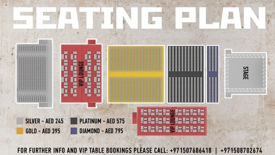 Garou Live in Dubai - Seating Plan